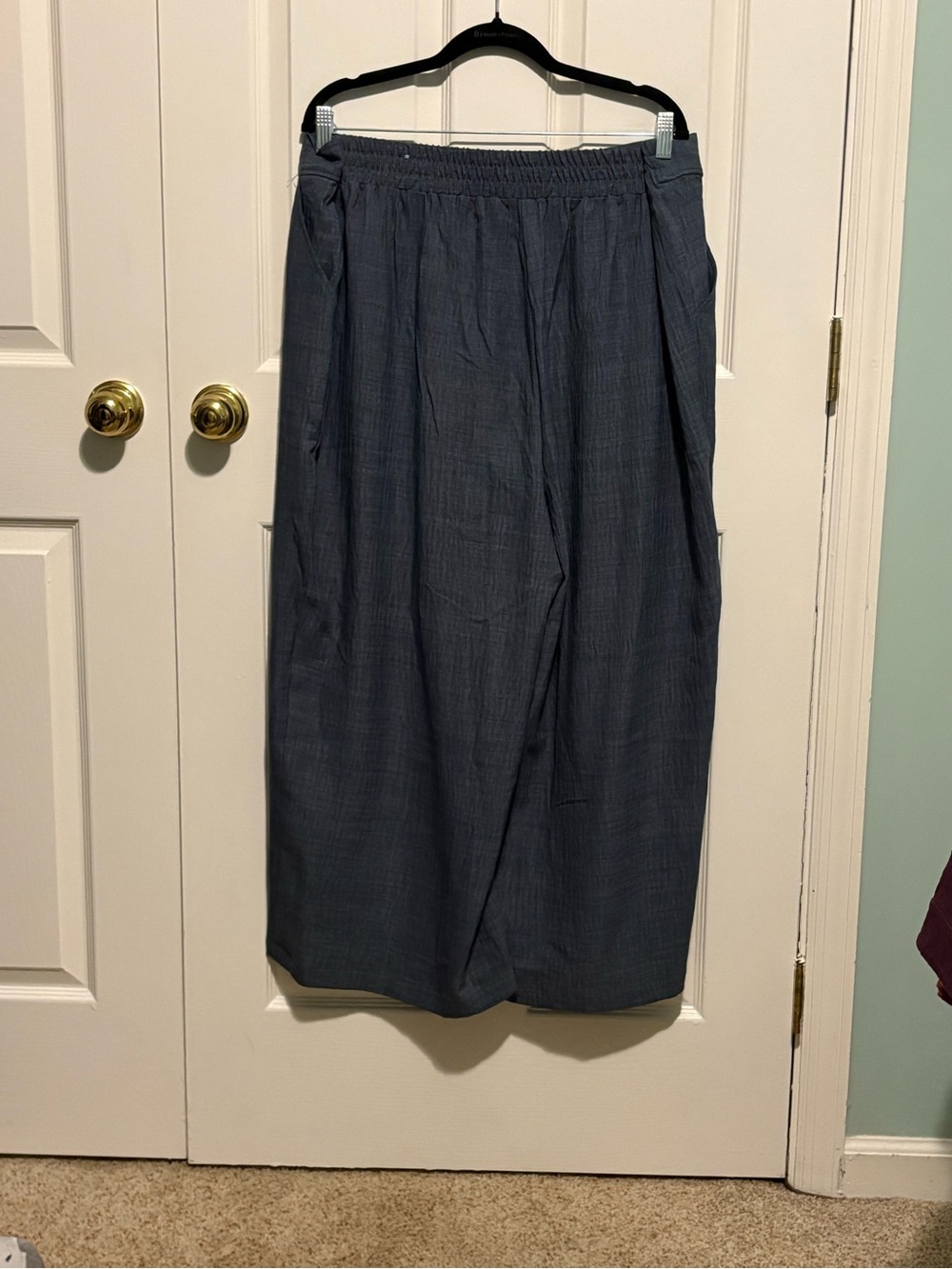 Blue Wide Leg Pants - Picture 4 of 5